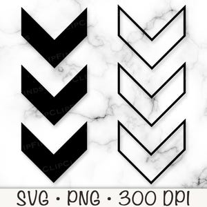 Chevron-pijlenpatroon, chevron-omtrek, 3 pijlen, chevron-svg, png, instant digitale download