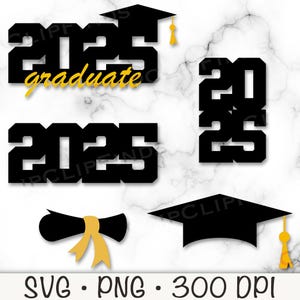2025 Abschluss SVG, Abschlusskappe, Abschlusszertifikat, Kuchen Cupcake Topper, Abschluss Herzstück, Sofortiger digitaler Download