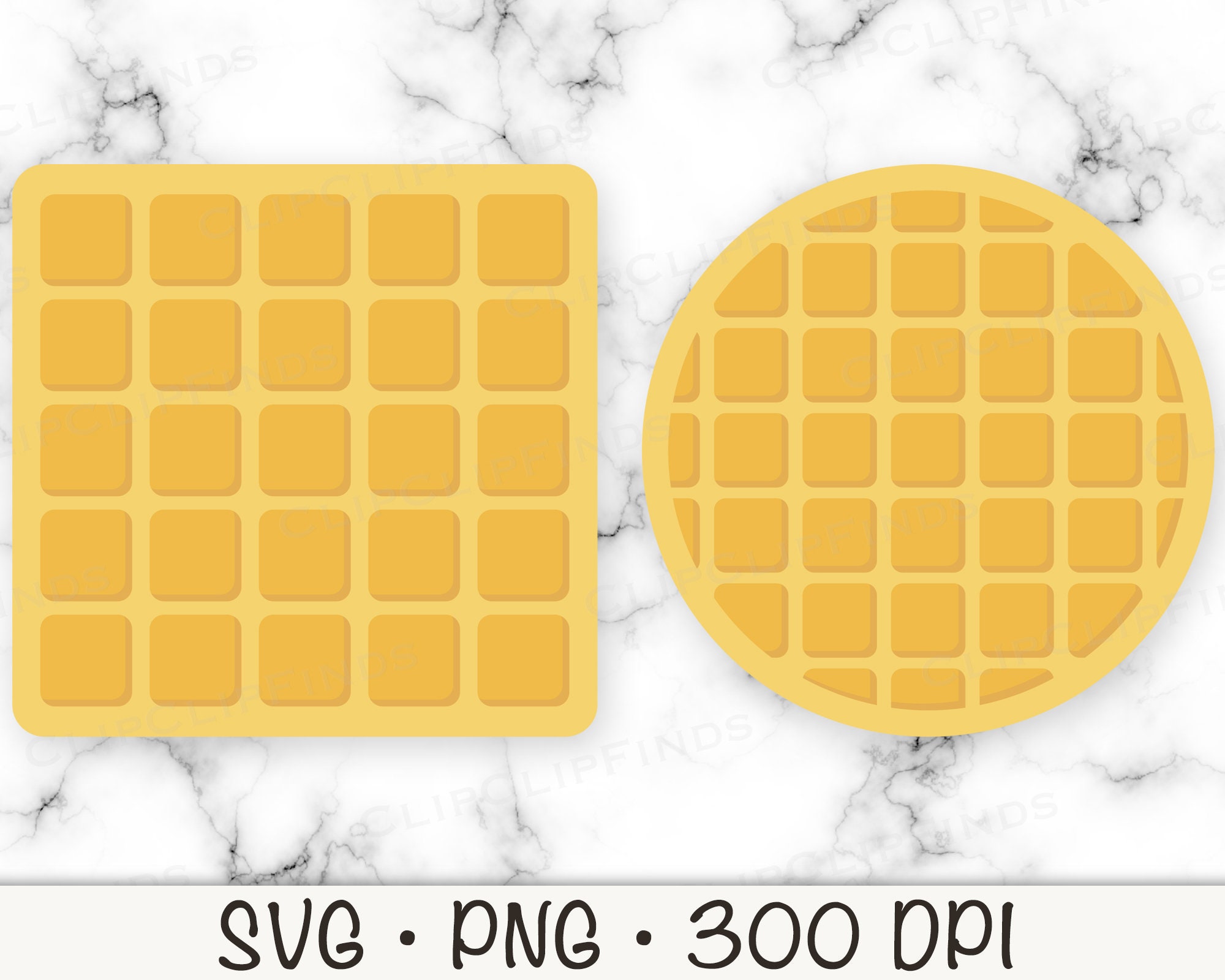 Waffles Round Waffle Square Waffle Waffle SVG PNG Clip Etsy Australia