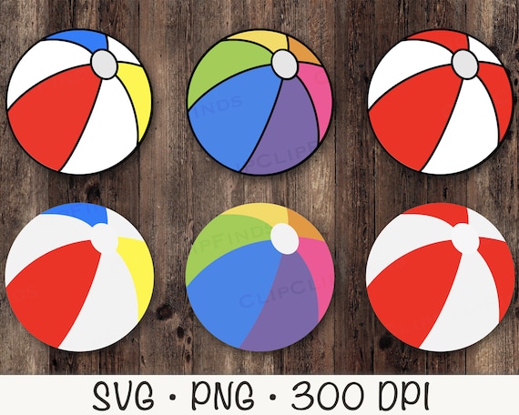Beachballs SVG Vector Cut File, PNG Transparent Background, Clip Art, Instant Download