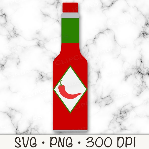 Hot Sauce SVG, Hot Sauce Clip Art, Hot Sauce PNG, Instant Digital Download