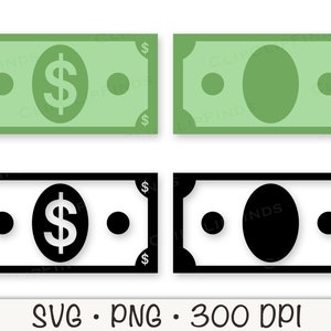 Money, Bill, Cash, Money Outline, Dinero, SVG Vector Cut File and PNG Transparent Background, Clip Art, Instant Digital Download image 2