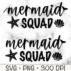 Mermaid Squad SVG, Mermaid Squad png, feest zeemeerminthema, sublimatieprint, digitale download