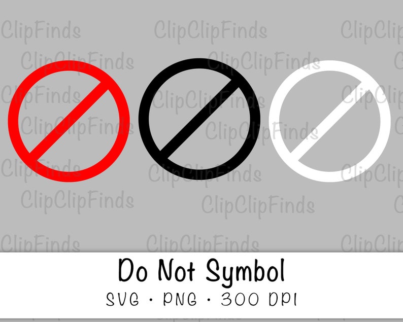 Do Not Symbol Red Black and White Bundle SVG Vector Cut File Etsy