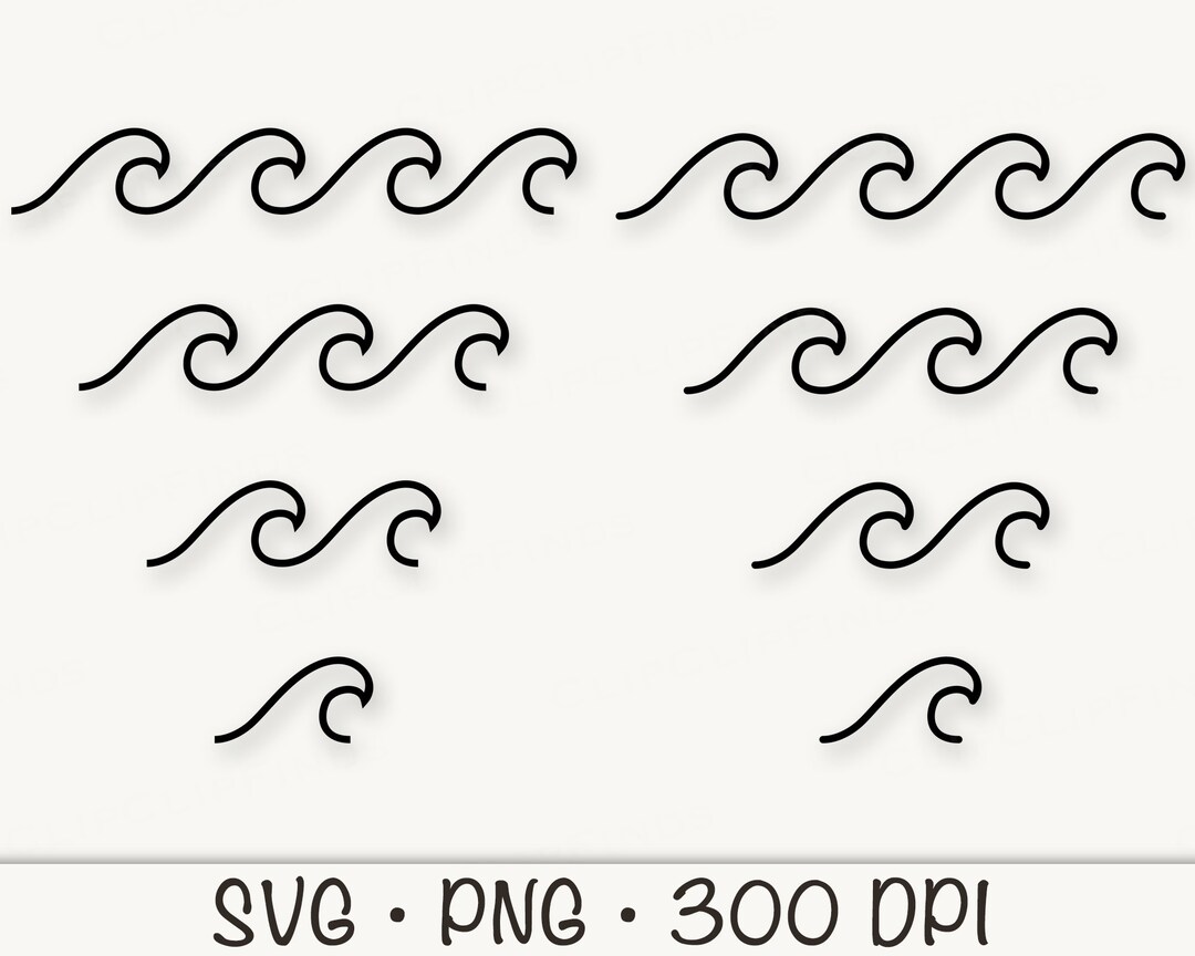 Waves SVG Beach Waves SVG Ocean Waves Clipart Simple - Etsy