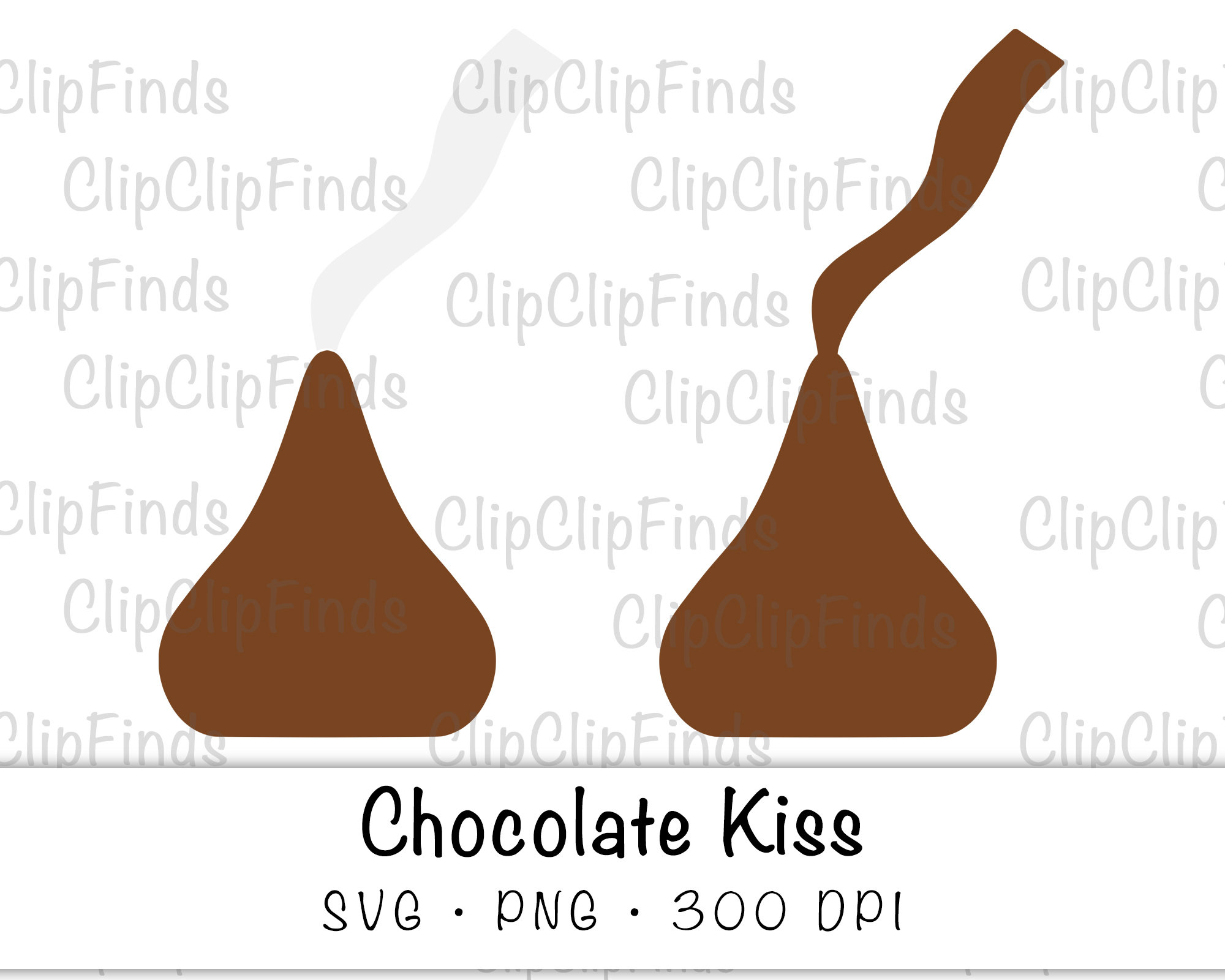 Chocolate Kiss SVG Vector Cut File and PNG Transparent Etsy