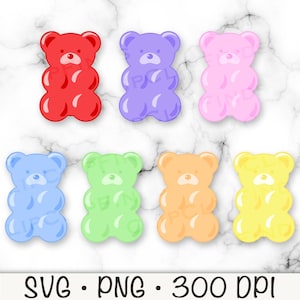 Gummy Bear Clipart, Gummy Bear PNG, Gummy Bear SVG, Pastel Gummy Bears, Candy, Digital Download
