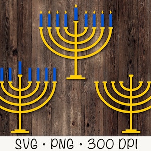 Clipart menorah, menorah SVG, PNG, menorah éclairée, fête juive, téléchargement numérique instantané