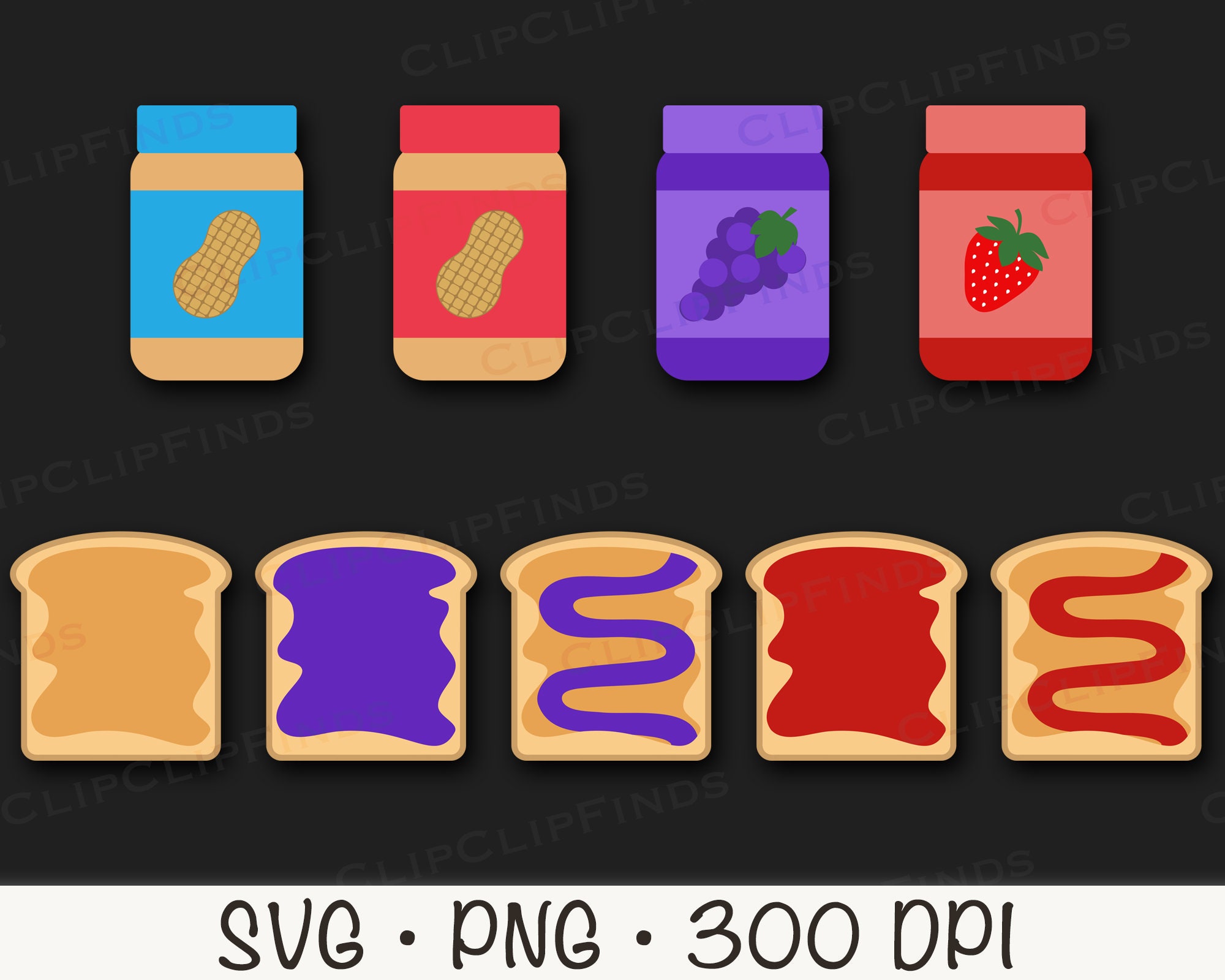 Erdnussbutter und Gelee SVG, Trauben Gelee, Erdbeer Gelee, PNG,  Erdnussbutter und Gelee Sandwich Clip Art, sofortiger digitaler Download -  Etsy Schweiz, image size:2000x1600