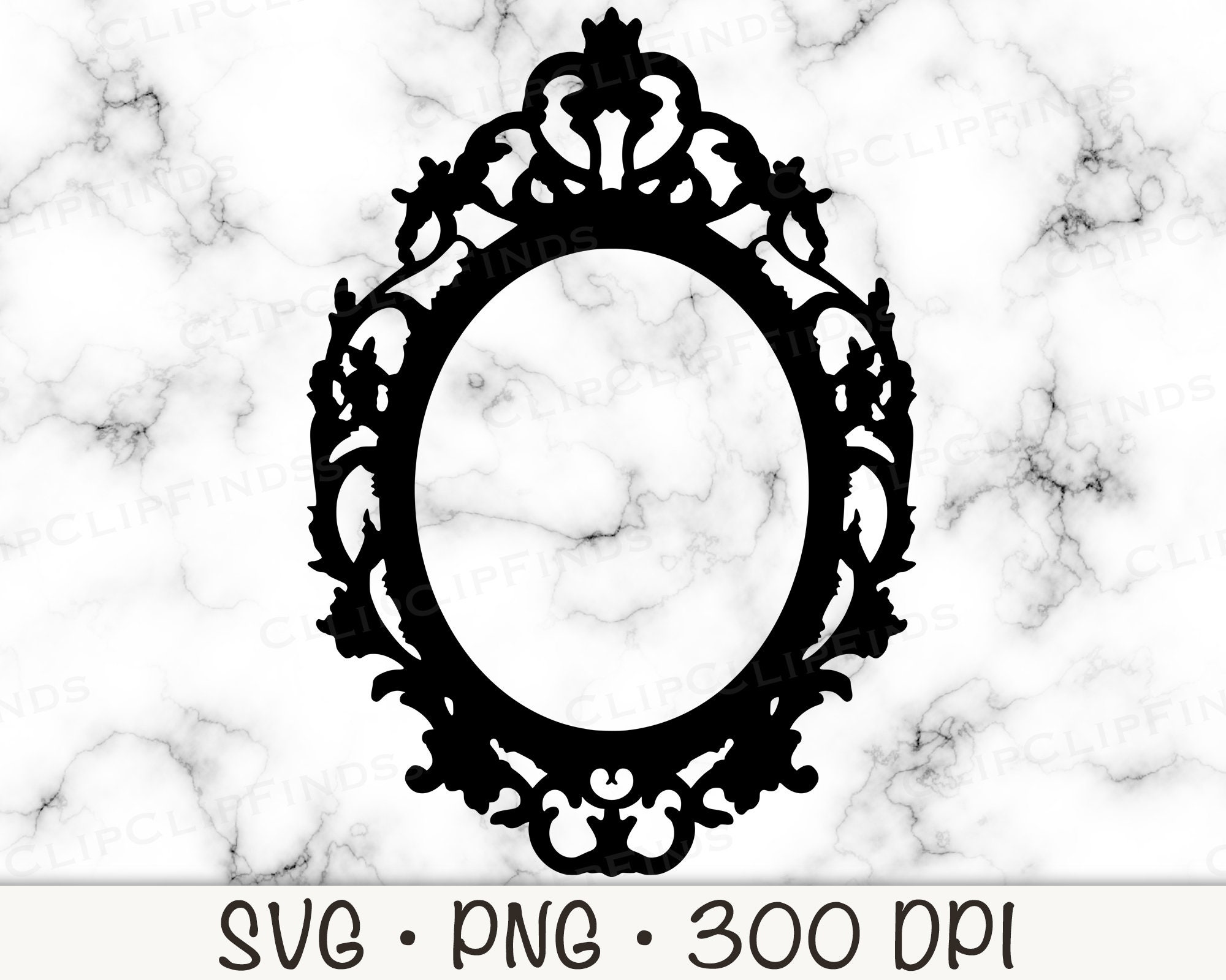 Vintage Mirror Frame Clip Art