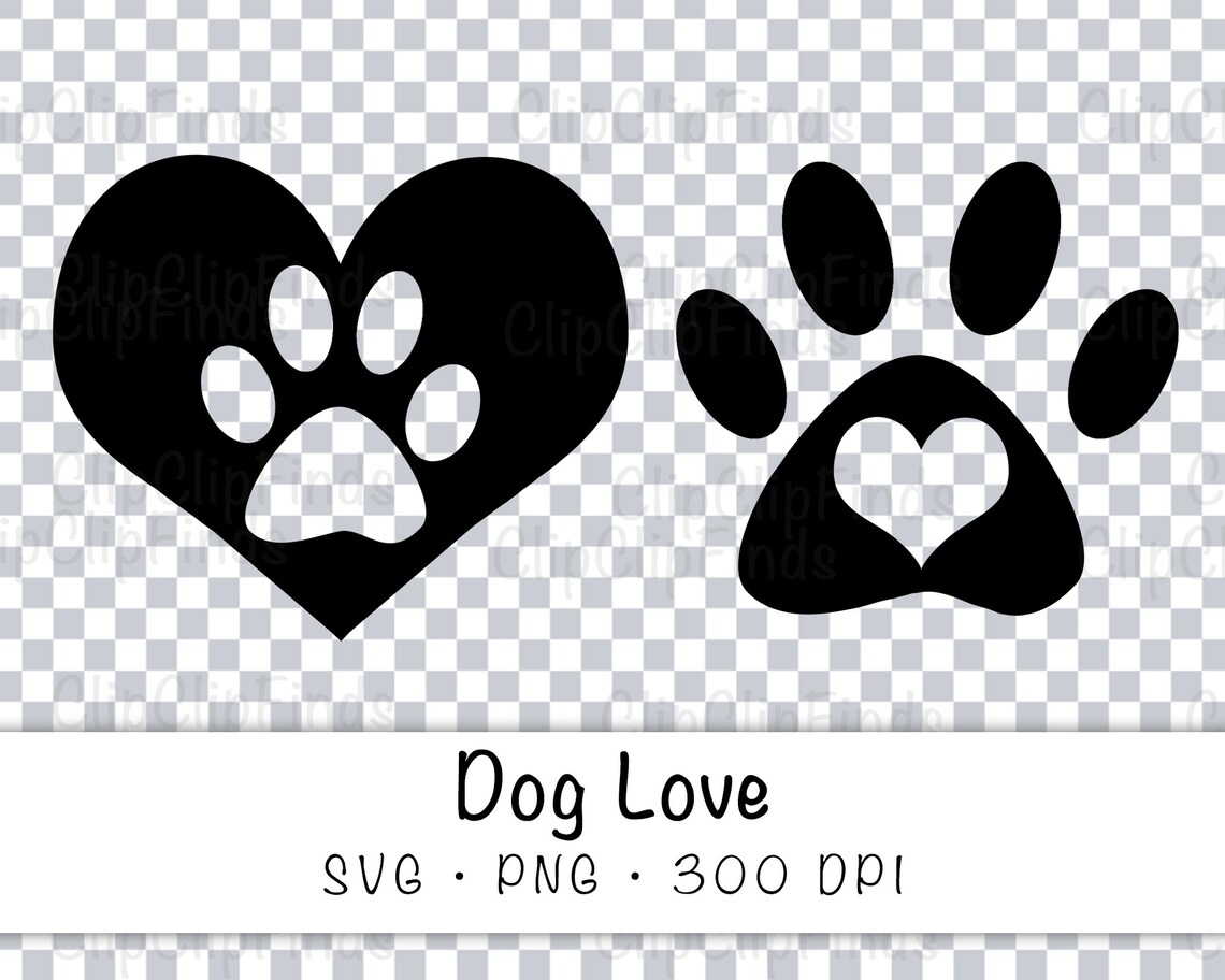 Hund Liebe Herz Pfote SVG Vektor Cut Datei und PNG Transparent Etsy