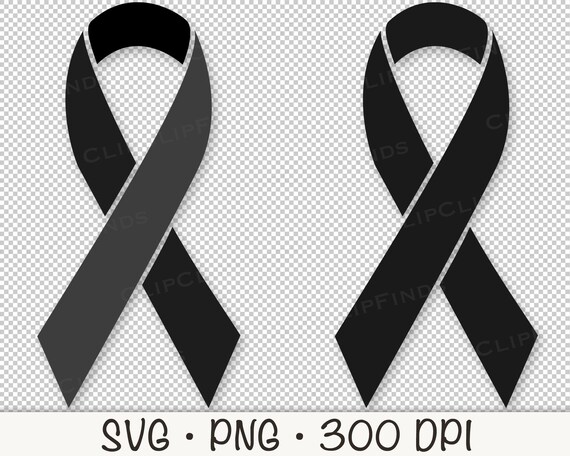 Black Awareness Ribbon, SVG Vector Cut File, PNG Transparent Background,  Clip Art, Instant Digital Download -  Canada