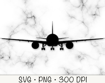 Flugzeug SVG Vektor Schnittdatei, PNG Transparenter Hintergrund, Topper, Herzstück, Requisite, Clip Art Sofort Download