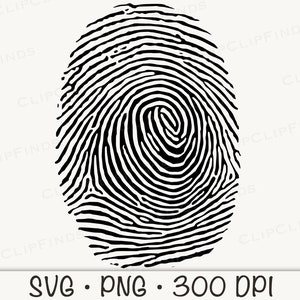Vingerafdruk SVG en PNG transparante achtergrond Clip Art direct downloaden