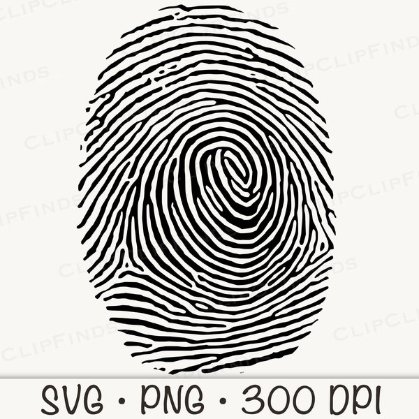 Fingerprint SVG and PNG Transparent Background Clip Art Instant Download