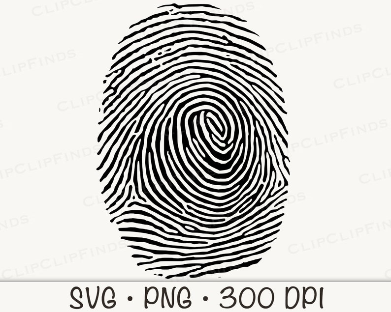Fingerprint SVG and PNG Transparent Background Clip Art Instant Download image 1