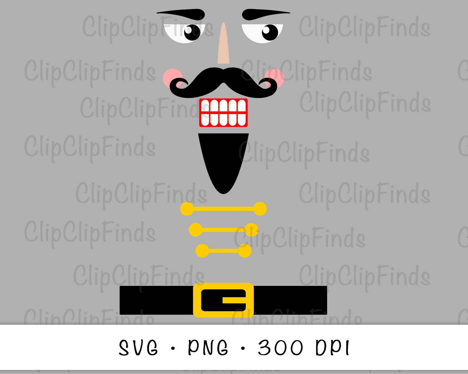 Nutcracker Face SVG Vector Cut File and PNG Transparent Etsy