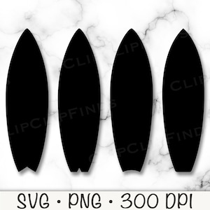 Tabla de surf SVG, tabla de surf PNG, formas de silueta de tabla de surf, archivos vectoriales, playa, ola, Hawái, surf, vida en la playa, verano, descarga digital