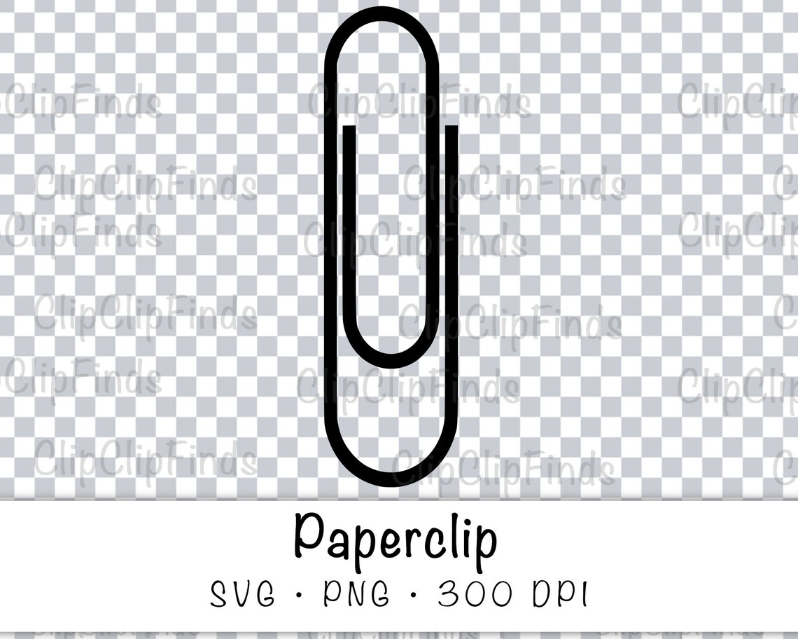 Paperclip SVG Vector Cut File y PNG Transparent Background Etsy