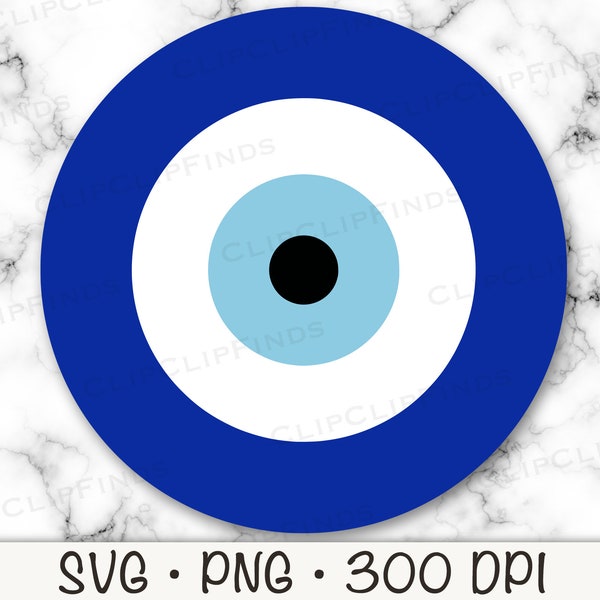 Evil Eye SVG Vector Cut File and PNG Transparent Background Clip Art Instant Download
