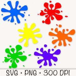 Farbe Splatter SVG, Farbe Splatter PNG, Tinte Splatter Clipart, Bunte Farbe Splatter, digitaler Download