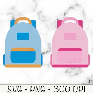 Sac à dos SVG, cartable PNG, clipart cartable, garçon, fille, école, étudiant, téléchargement numérique