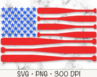 Drapeau américain, batte de Baseball drapeau américain, chauves-souris drapeau américain, 4 juillet, SVG, PNG, Sublimation, téléchargement numérique instantané