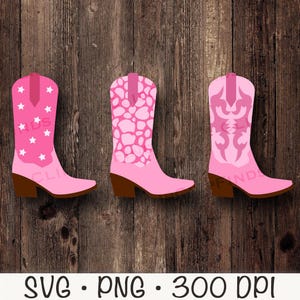 Pink Cowgirl Boots SVG: Rodeo Clipart (Digital Download) image 2