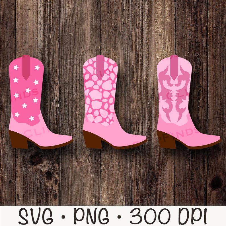 Pink Cowgirl Boots SVG: Rodeo Clipart (Digital Download) image 2