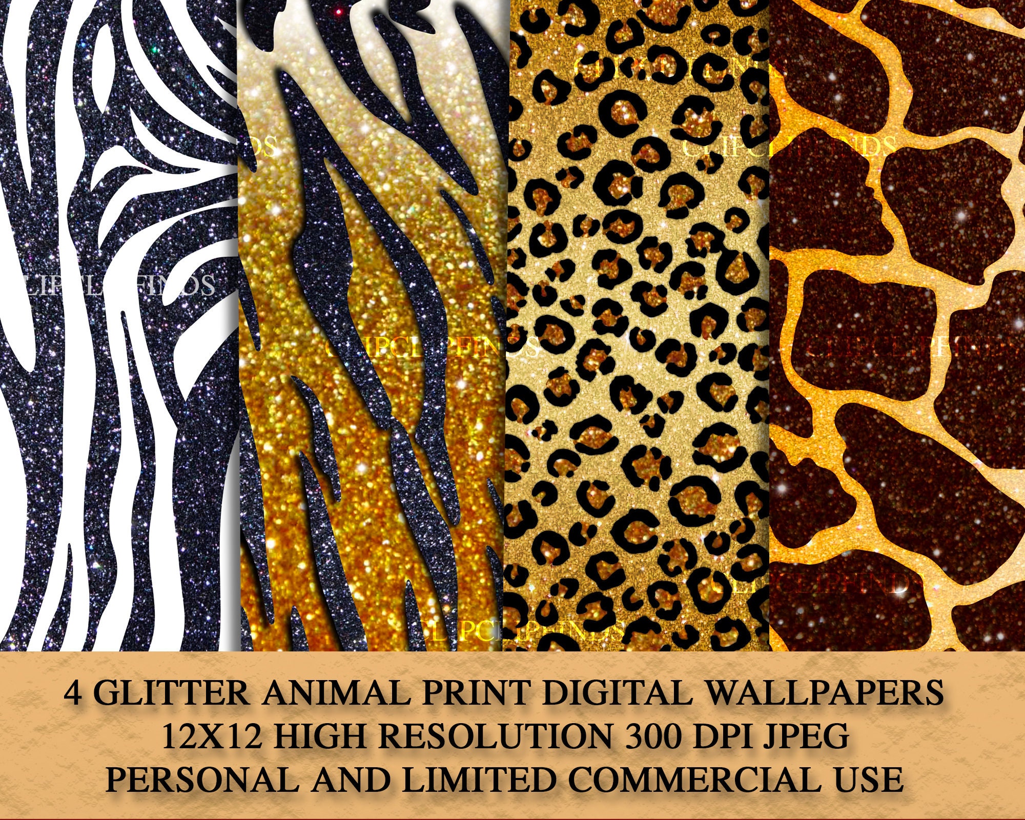 Leopard Glitter Weaved Basket Digital File Wraps – Oklahoma Gypsy Designs