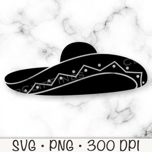 Sombrero SVG, Sombrero de Festa Mexicana, Mariachi, Arquivo de Corte Vetorial e Fundo Transparente PNG, Clip Art, Download Instantâneo