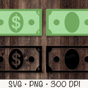 Money, Bill, Cash, Money Outline, Dinero, SVG Vector Cut File and PNG Transparent Background, Clip Art, Instant Digital Download image 1