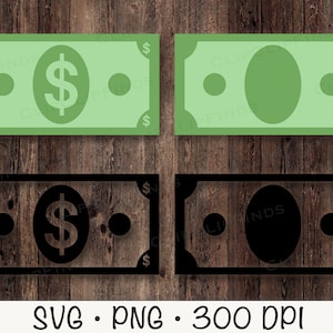 Money, Bill, Cash, Money Outline, Dinero, SVG Vector Cut File and PNG Transparent Background, Clip Art, Instant Digital Download image 1