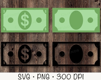 Money, Bill, Cash, Money Outline, Dinero, SVG Vector Cut File and PNG Transparent Background, Clip Art, Instant Digital Download