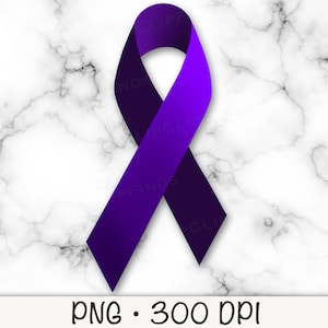 Ruban violet de sensibilisation à la violence domestique PNG fond transparent Clip Art Téléchargement instantané