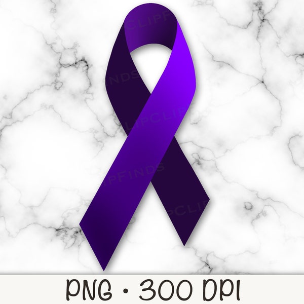 Purple Domestic Violence Awareness Ribbon PNG Transparent Background Clip Art Instant Download