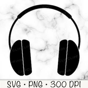 Hoofdtelefoon SVG, hoofdtelefoon PNG, hoofdtelefoon silhouet, gamer, gaming, muziek, DJ, vector gesneden bestand, oortelefoon, Instant downloadbestand