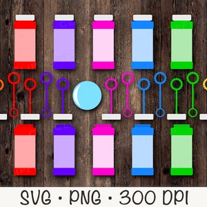 Bellen blazen SVG, fles bubbels, bubbels clipart, kinderen bubbels, bubble wands, zomer kleurrijke leuke PNG, instant digitale download