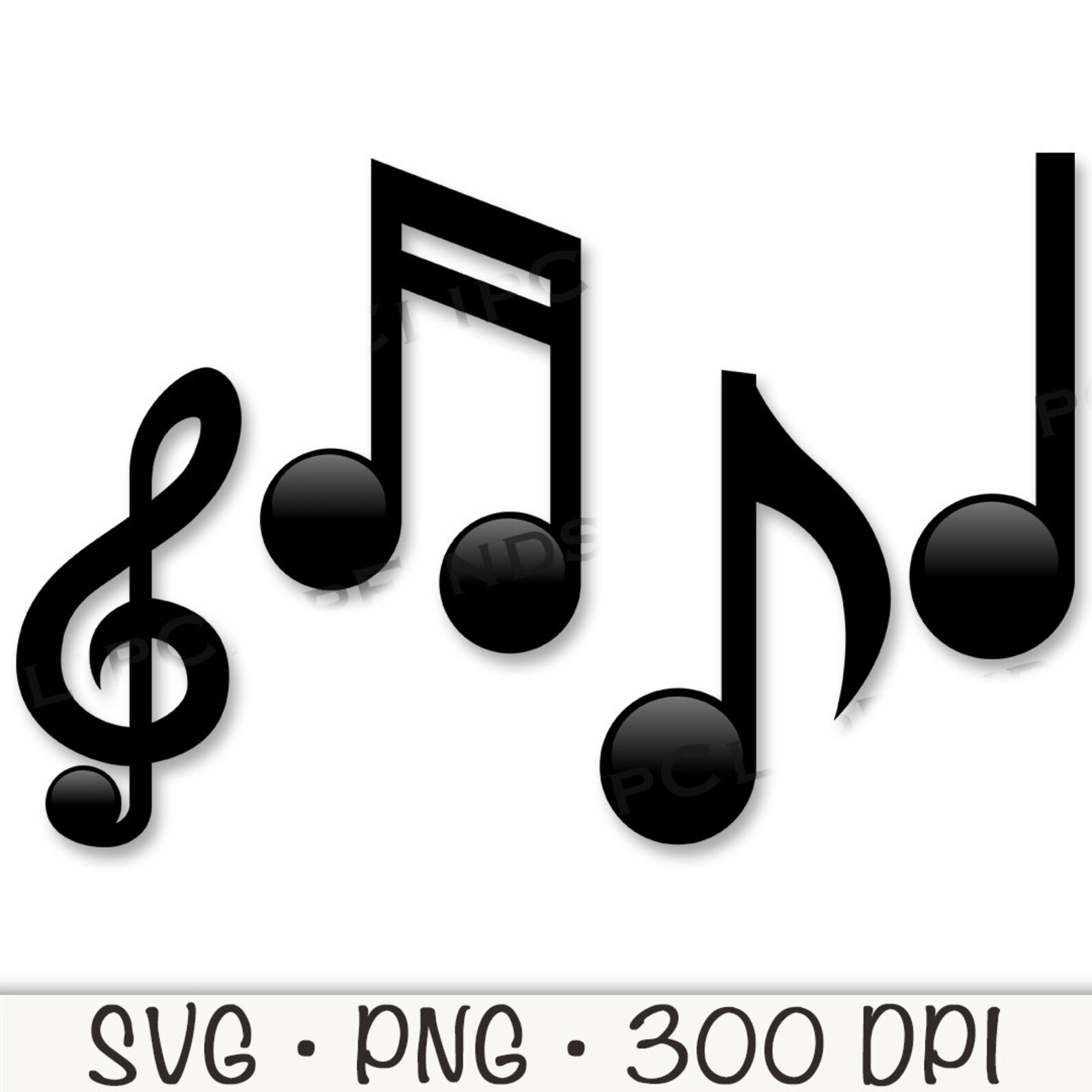 Musical Notes SVG, Vector Cut Files, Musical Notes PNG, Transparent ...