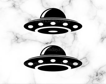 Spaceship SVG, UFO PNG, Vector, Flying Saucer, Space, Silhouette Shape, Cutting File, Sublimation, Digital Download