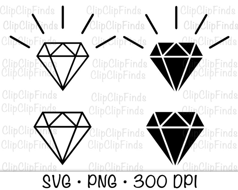 Diamond SVG Diamond Outline Diamond PNG Diamond Clip Art Etsy