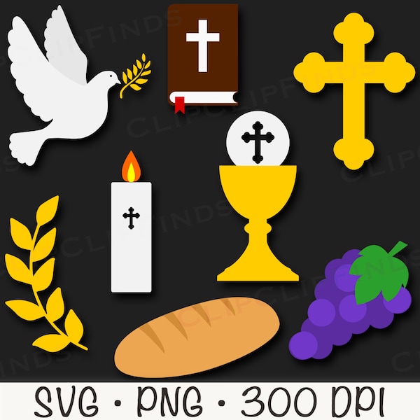 First Communion Bundle, SVG PNG, Instant Digital Download