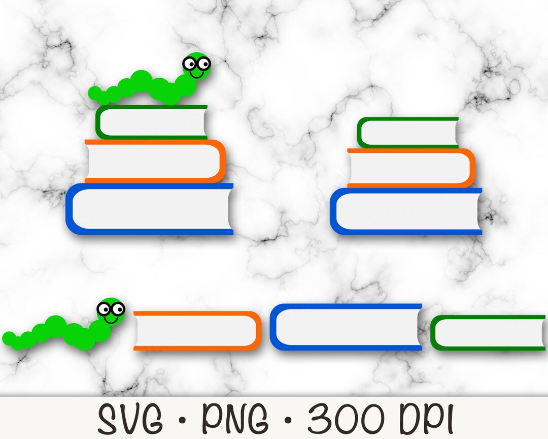 Bookworm SVG, Books PNG, Books Clipart, Caterpillar, Nerd, School ...