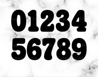 Numbers SVG, 0-9 PNG Numbers, Vector, Cricut, Simple Shapes Clipart, Sublimation, Digital Download File