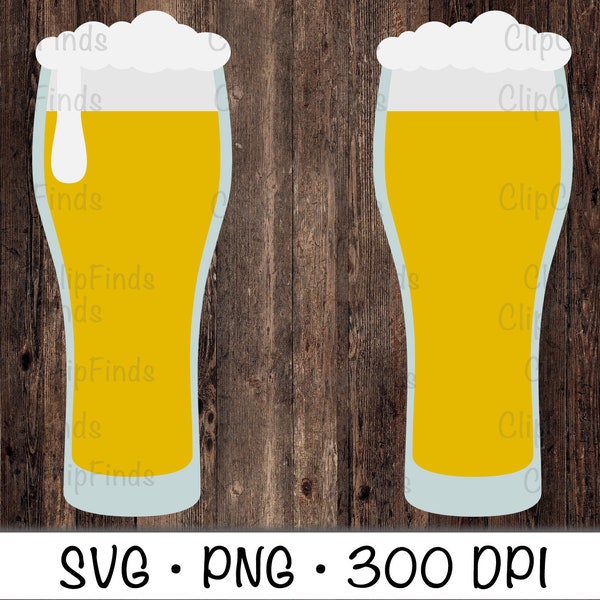 Tall Glass of Beer, Beer SVG , Vector Cut File and PNG Transparent Background, Beer Clip Art, Instant Digital Download