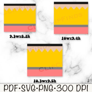 Envoltório de copo de lápis PNG, Envoltório de copo de lápis SVG, sublimação de lápis, modelo de envoltório de lápis, download digital