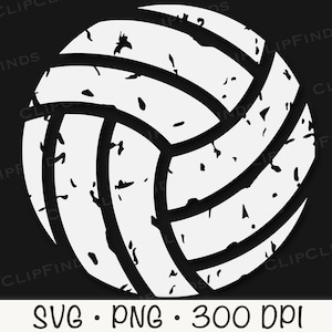 Grunge Distressed Volleyball SVG Vector Cut File and PNG Transparent ...