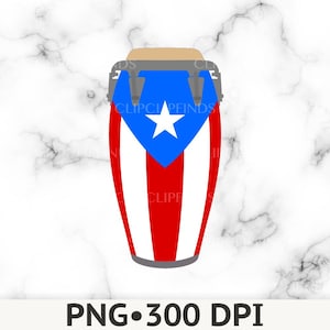 Puerto Rican Flag Conga Clipart, Puerto Rican Conga PNG, Digital Download File