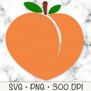 Pesca SVG, file di taglio vettoriale, pesca PNG, Clip Art con sfondo trasparente Download immediato