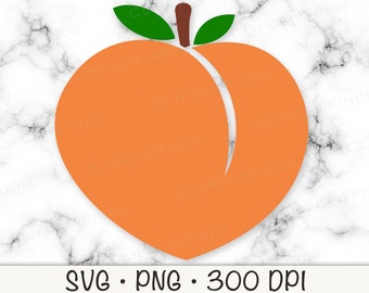 Pfirsich SVG, Vektordatei, Pfirsich PNG, transparentem Hintergrund Clip Art Sofort Download